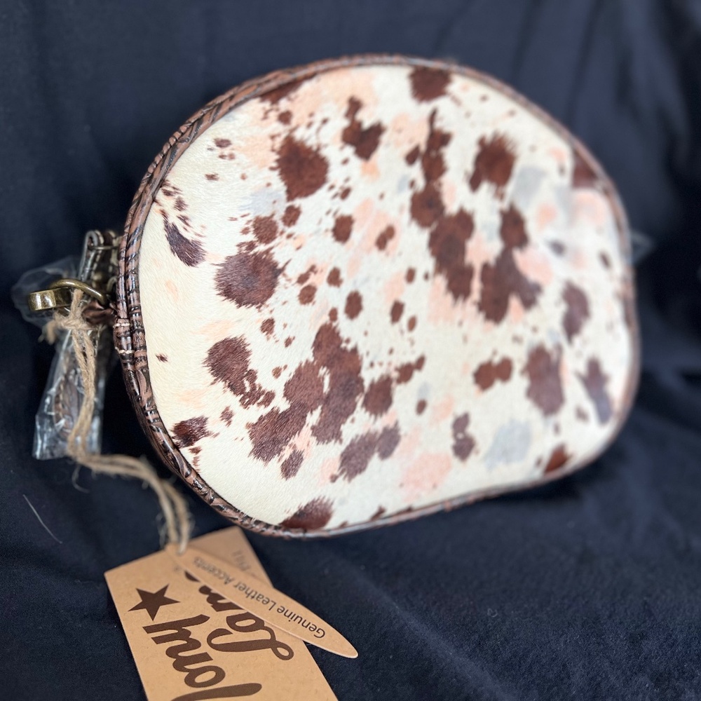 Tony Lama Hair On Canteen Crossbody Purse - Picture 4 of 8